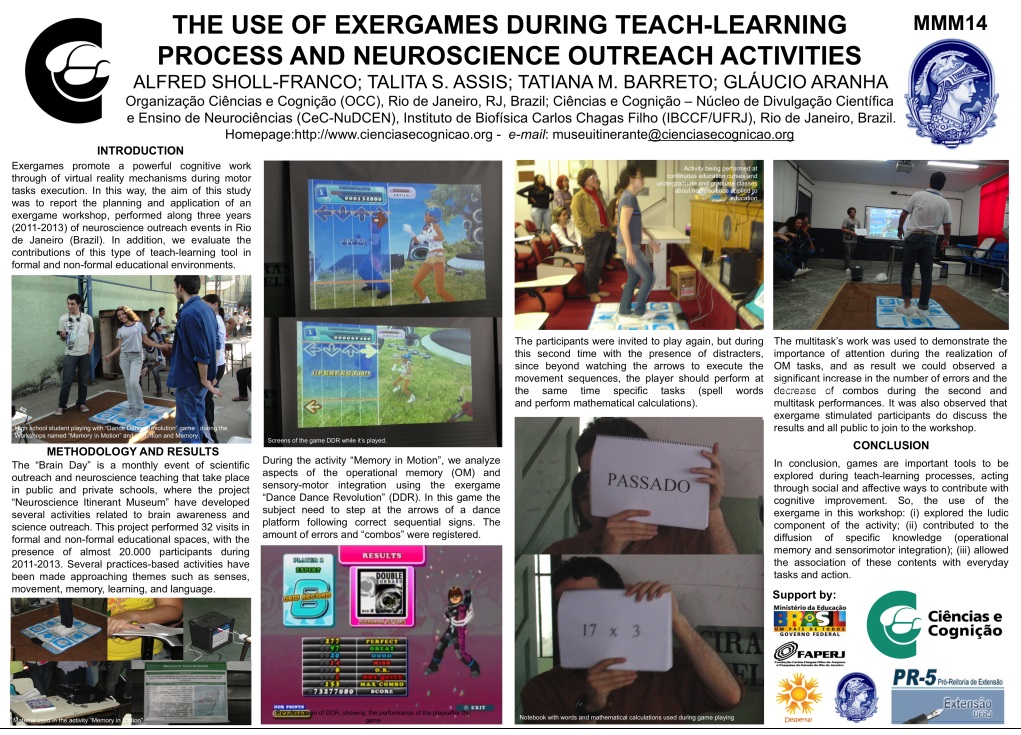 Trabalho sobre exergames no processo de ensino-aprendizagem é apresentado no Neuroscience 2013