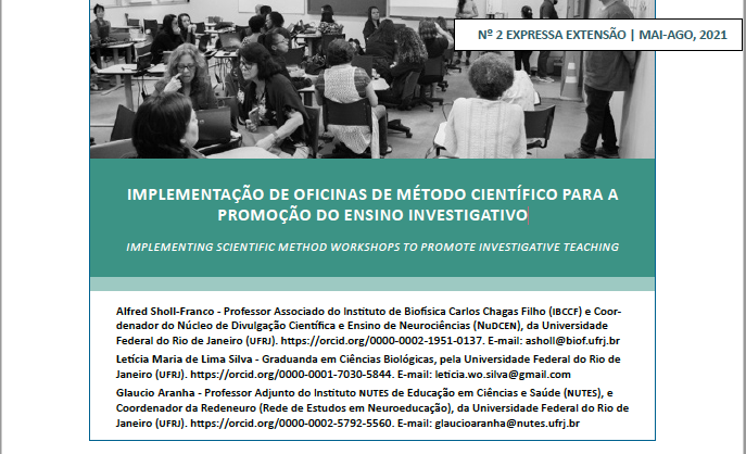 Implementação de oficinas de método científico para a promoção do ensino investigativo