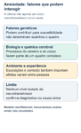 Esquema conceitual de ansiedade: fatores genéticos, biológicos, química cerebral e ambiente podem interagir; nenhum nível isolado de neurotransmissor determina diagnóstico ou explica sozinho o transtorno.